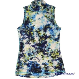 Athleta Tank Women Size XXS Blue Green White Abstract Print New without Tags - Picture 1 of 5