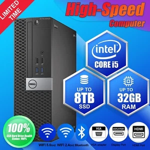 DELL Desktop Computer PC i5,up to 32GB RAM, 8TB m.2 SSD, Windows 11 or 10, WiFi - Picture 1 of 7