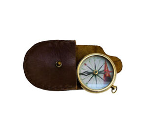 Brass Flat Ross London 1885 Compass Pocket Compass With Case Art Gift