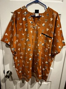 Dudz Scrub Texas Longhorns Hook’em Horns Scrub Top Size XL - Picture 1 of 3