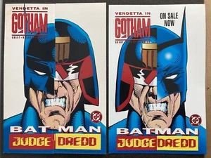 JUDGE DREDD BATMAN VENDETTA IN GOTHAM STAND-UP DISPLAY & PROMO POSTER 1993 DC - Picture 1 of 21