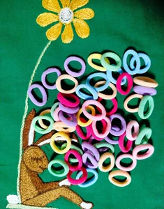 100/50 Haargummi Haarband Mini Zopfgummi Weiche Elastische Mädchen Damen 2 cm... - Bild 1 von 6