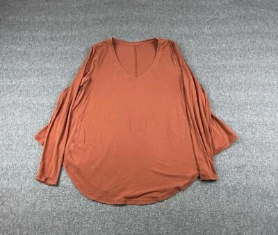 Lululemon Up For Down Time Top Dark Terracotta Long Sleeve Womens Sz 6 - Image 1 of 4
