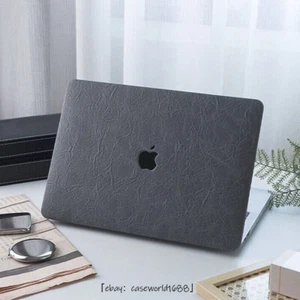 Gray Rock Texture PU Leather Case For Macbook M4 Pro 14 16 Air 13 15 11 12 inch - Picture 1 of 12