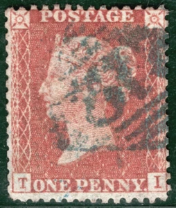 GB Ireland QV PENNY RED SG29 1d Enniscorthy BLUE-GREEN *212* NUMERAL c£180 RBR76 - Picture 1 of 6