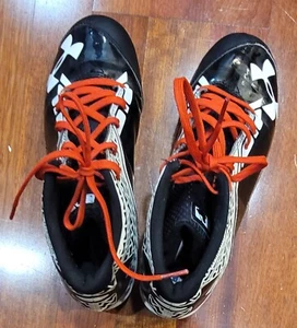 Under Armour ClutchFit Deception Black & White Football Cleats Size 8 - Picture 1 of 16