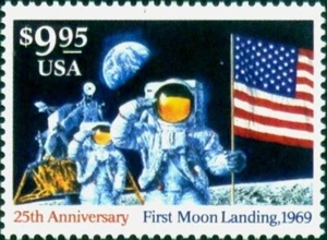 US 1994 Apollo 11 Moon Landing 25th Anniv.,Flag,Space,MNH - Picture 1 of 1