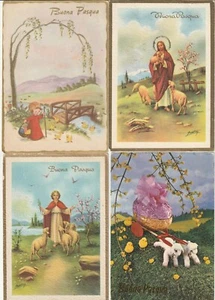 LOTTO AUGURALI BUONA PASQUA 12 CARTOLINE F.TO GRANDE VIAGGIATE - Picture 1 of 3