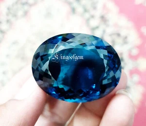 Sparkling Colorful 152 Ct Deep Bluish Topaz Color Top Quality Oval Shape - Picture 1 of 6