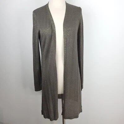 White House Black Market NEW Olive Shimmer Midi Coverup Cardigan Medium - Image 1 of 4