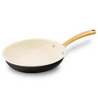 10" Medium Skillet Nonstick Frying Pan with Golden Titanium Coated Silicone