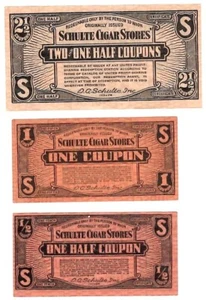 SCHULTE CIGAR STORES NY NY ~ Lot of Vintage Coupons ~ FREE SHIPPING - Picture 1 of 2