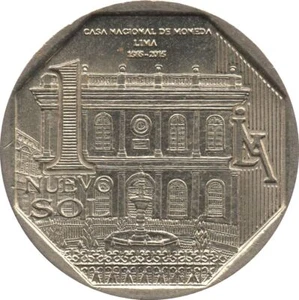 Peru | 1 Nuevo Sol Münze | 450 Jahre Casa Nacional de Moneda | KM390 | 2015 - Bild 1 von 2