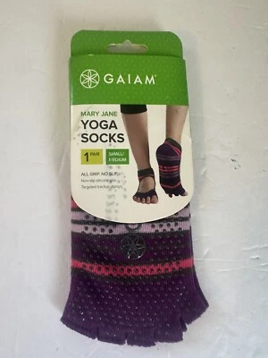Gaiam Mary Jane Yoga Socks Sz Small-Med New in Package  - Image 1 of 3