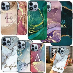 Personalised Soft Marble Case For iPhone 16 Pro Max 14 13 12 15 IPOD Gel Cover - Picture 1 of 92