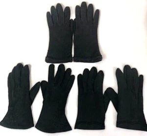 Vintage Collection Of Black Gloves. 1940’s. Size 6 1/2. - Picture 1 of 7