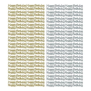Happy Birthday stickers gold silver peel off foiled card embellishment 52 phrase - Picture 1 of 4