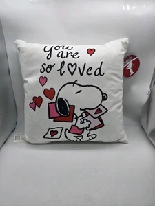 Peanuts Snoopy Sofa-Kissen rot 18" x 18" Valentinstag neu selten Dekor - Bild 1 von 10