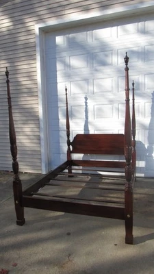 Ethan Allen 大号海报床雕刻樱桃设计师米饭 — 第 1/4 张图片