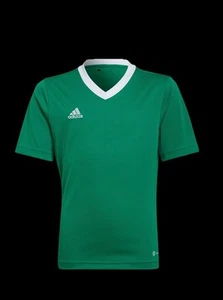 adidas Entrada 22 Jersey Kids Green Football Soccer Sport Youth T-Shirts 2xs - Picture 1 of 2