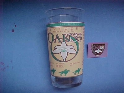 2007 Kentucky Oaks glass & Beautiful Pin.Rare. Not Derby - Image 1 of 4