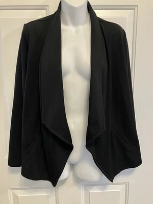 Chaqueta Blazer Banana Republic Para Mujer Abierta Negra Jersey Tejido Talla Pequeña Foto 1 de 4