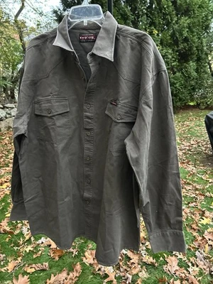 Camisa de Trabajo Industrial Replay Para Hombres XL Manga Larga Verde Oliva, Material Grueso Foto 1 de 4