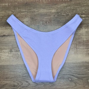 J. Crew Textured Curved Waist Cheeky Bikini Bottom Size Medium Purple BC050 NWT - Picture 1 of 6