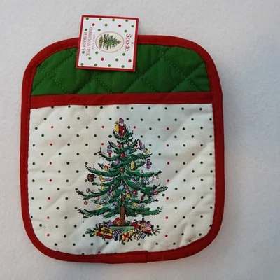 Spode Árbol de Navidad Horno Olla Soporte Set de 2 Vacaciones Lunares Festivo Foto 1 de 4