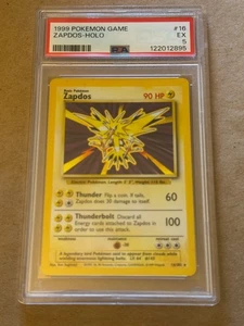 Zapdos 016/102 Base Set Holo Pokemon Karte PSA 5 EX - Bild 1 von 4