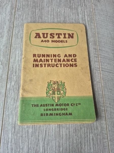 Austin A40 Models Running & Maintenance Instruction November 1953 - Picture 1 of 7