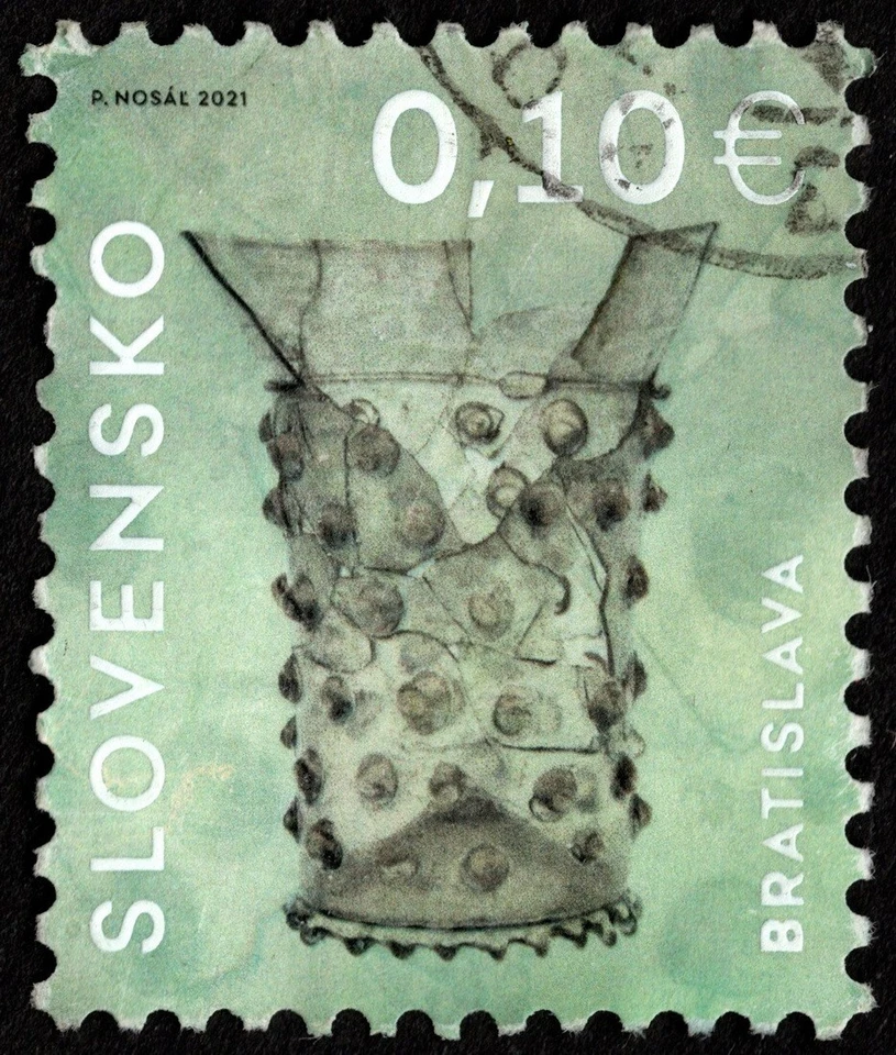 Slovakia - 2021 - .10 Euros Pale Green Art Definitive Issue F-VF Light Cancel - Image 1 of 1