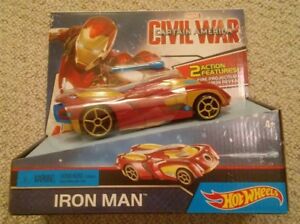 Brand New Hot Wheels Marvel Captain America Civil War Iron Man Car W/ Projectile