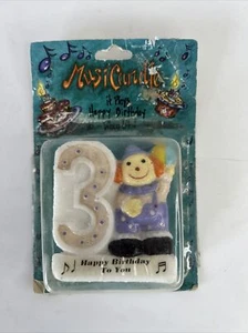 VINTAGE Musicandle Reusable Musical Birthday Candle Cake Topping, Number 3 - Picture 1 of 2