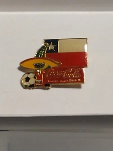 1984 Coca Cola Soda Soccer World Cup Chile Enamel Pin - Picture 1 of 3
