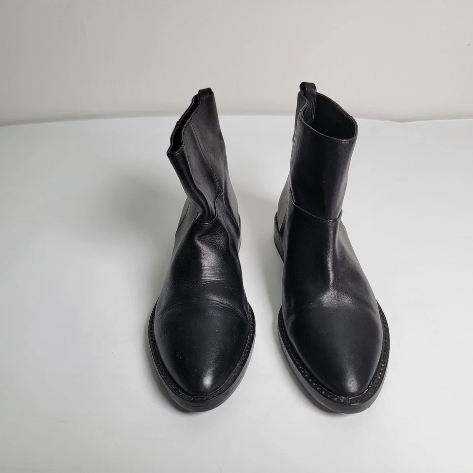 Женские черные сапоги Theyskens' Theory на плоской лодыжке сделаны в Италии 38,5 евро США 8 М [B16] - Изображение 1 из 4