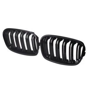 Pair For BMW F20 F21 1 Series Gloss Black Kidney Grill Grille Twin Bar 2012-2014 - Picture 1 of 7