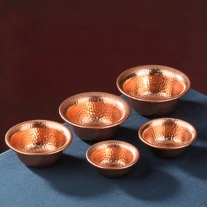 Pure Copper Buddhist Supplies Religious Jewelry Dish Water Bowl Incense Burner - Picture 1 of 15