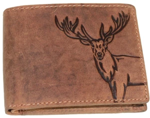 Geldbörse Jagd Hirsch Naturleder Büffelleder Scheintasche Kartenschutz RFID/NFC - Bild 1 von 10