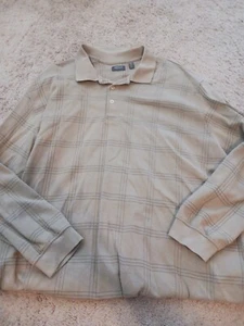 Big & Tall Arrow Mens Textured LS Tan Polo 3XLT - Picture 1 of 3