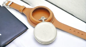 NEW ORANGE leather strap band wristband for pocket watch 55 mm WW1 times WWII - Picture 1 of 8