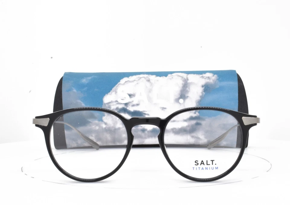 SAL. Anteojos Brillantes Negro Redondo Titanio RICK BK 48-21-145 Foto 1 de 4