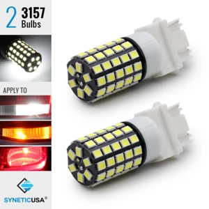 2x 3157SRCK Socket 2835 Chip White Brake/Backup/Tail/Turn Signal LED Light Bulbs - Picture 1 of 6