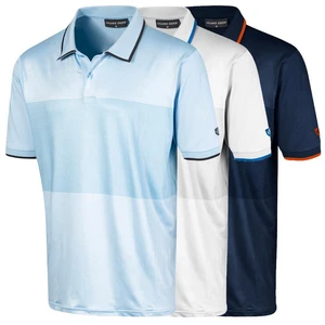Island Green Mens Panel Print Quick Dry Top Short Sleeve Stretch Golf Polo Shirt