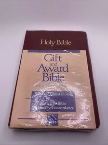 Holy Bible, King James Version: Gift and Award Burgundy Color Leather “look” KJV - Foto 1 di 7