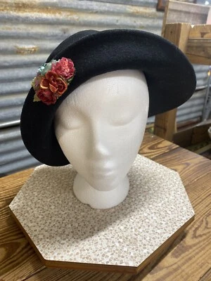 Sombrero para mujer Bollman Hat Company vintage - fieltro Doeskin de lana - gris carbón Foto 1 de 4