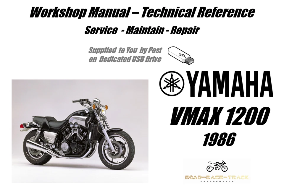 Yamaha VMAX1200  VMX12 V MAX 1200 Service Repair Workshop Manual USB 1986 - Image 1 of 4