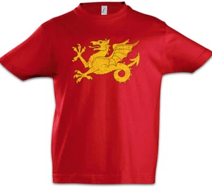 Shire Flag Kids Boys T-Shirt UK Great Britain Coat of Arms Crest Dragon England - Picture 1 of 1