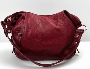 GREAT AMERICAN LEATHER WORKS Borsa a tracolla hobo in pelle rossa borsa con zip morbida - Foto 1 di 24