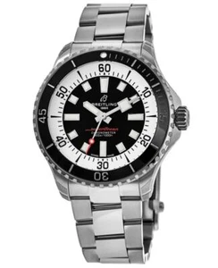 Neu Breitling Superocean Automatik 44 schwarzes Zifferblatt Stahl Herrenuhr A17376211B1A1 - Bild 1 von 4